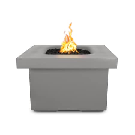 The Outdoor Plus 36 Square Ramona Fire Table, GFRC Concrete, Natural Gray, Match Lit with Flame Sense, Natural Gas OPT-RMNSQ36FSML-NGY-NG